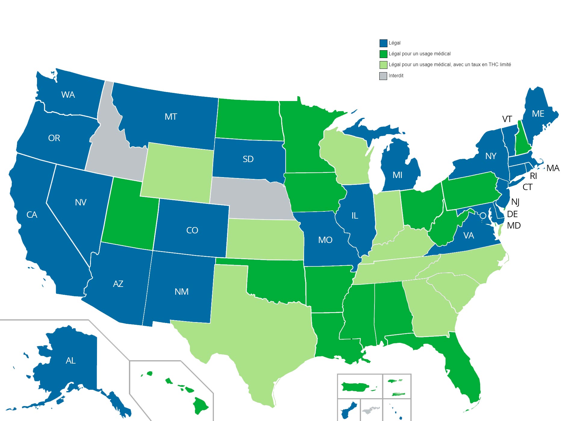 Carte cannabis légal aux Etats-Unis