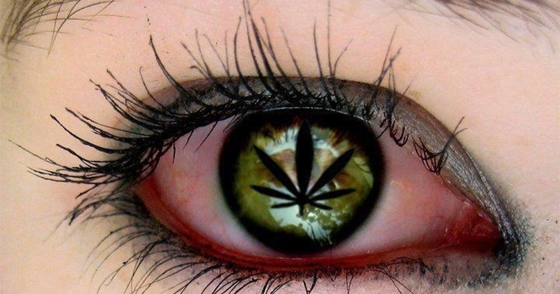 Yeux rouges dus au cannabis