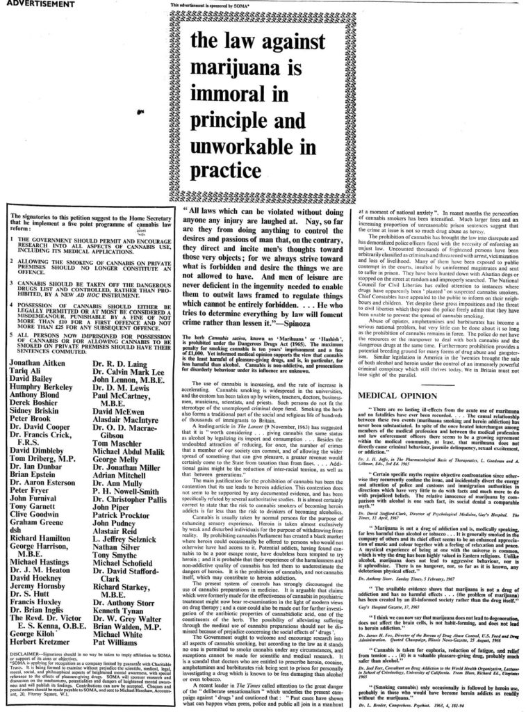 La page du London Times, le 24 juillet 1967.