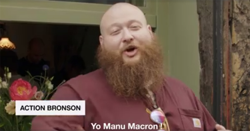 Action Bronson et Emmanuel Macron