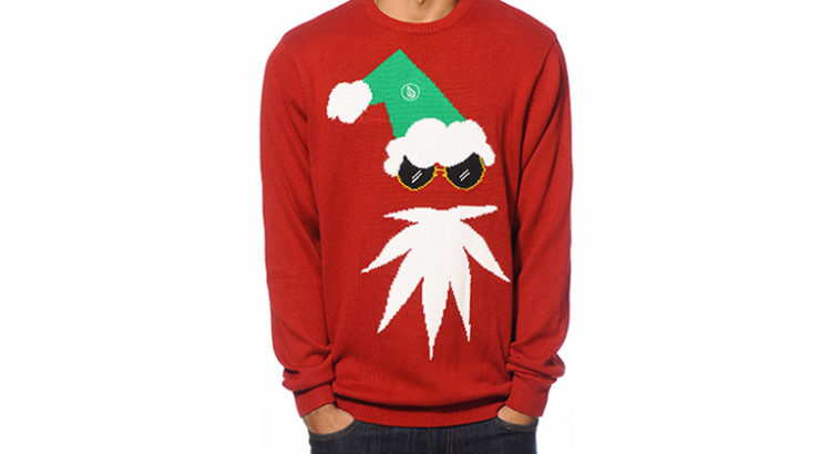 Pull moche de Noël à la weed