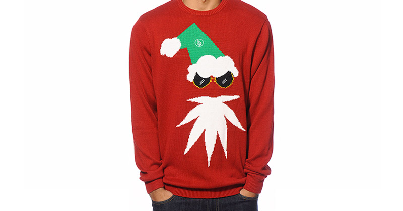 Pull moche de Noël à la weed