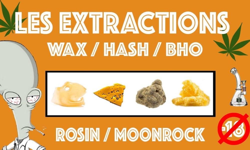 Extractions Wax Hash BHO Rosin et Moonrock
