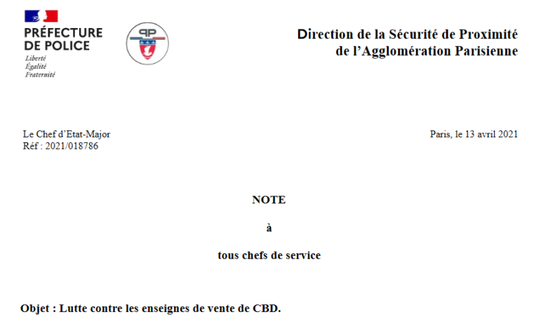 Paris Police Document Une note de la préfecture de police de Paris relance la