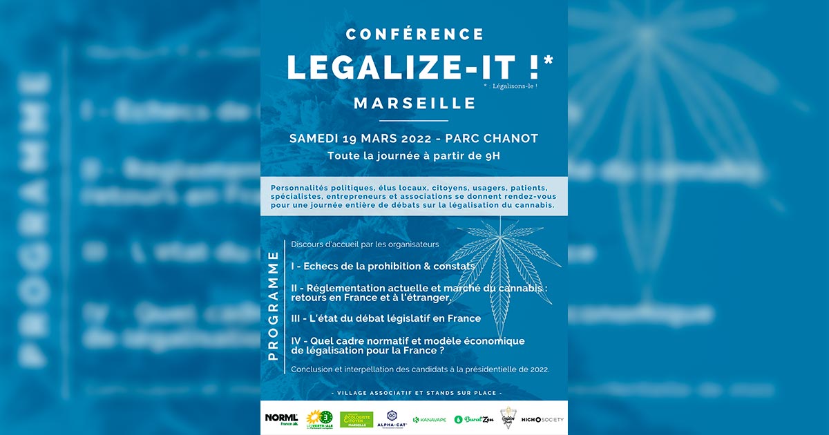 Conférence Legalize It à Marseille le 19 mars