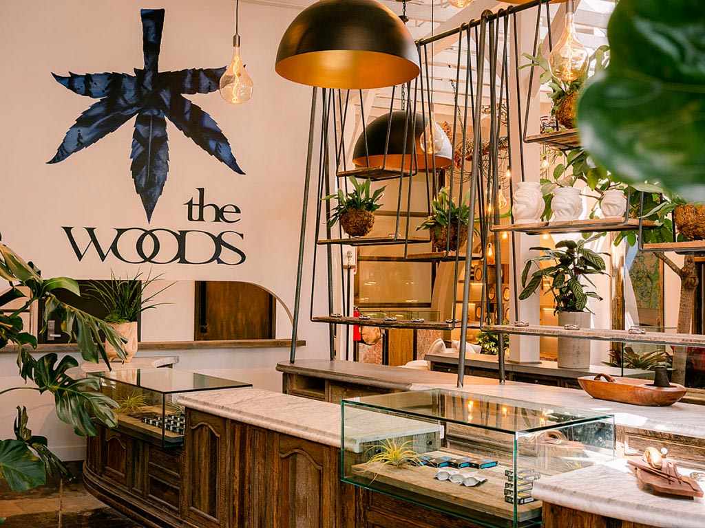 El interior del dispensario The Woods