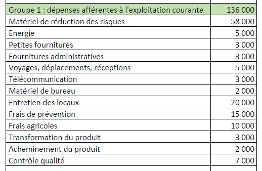 Dépenses afférentes à l'exploitation courante