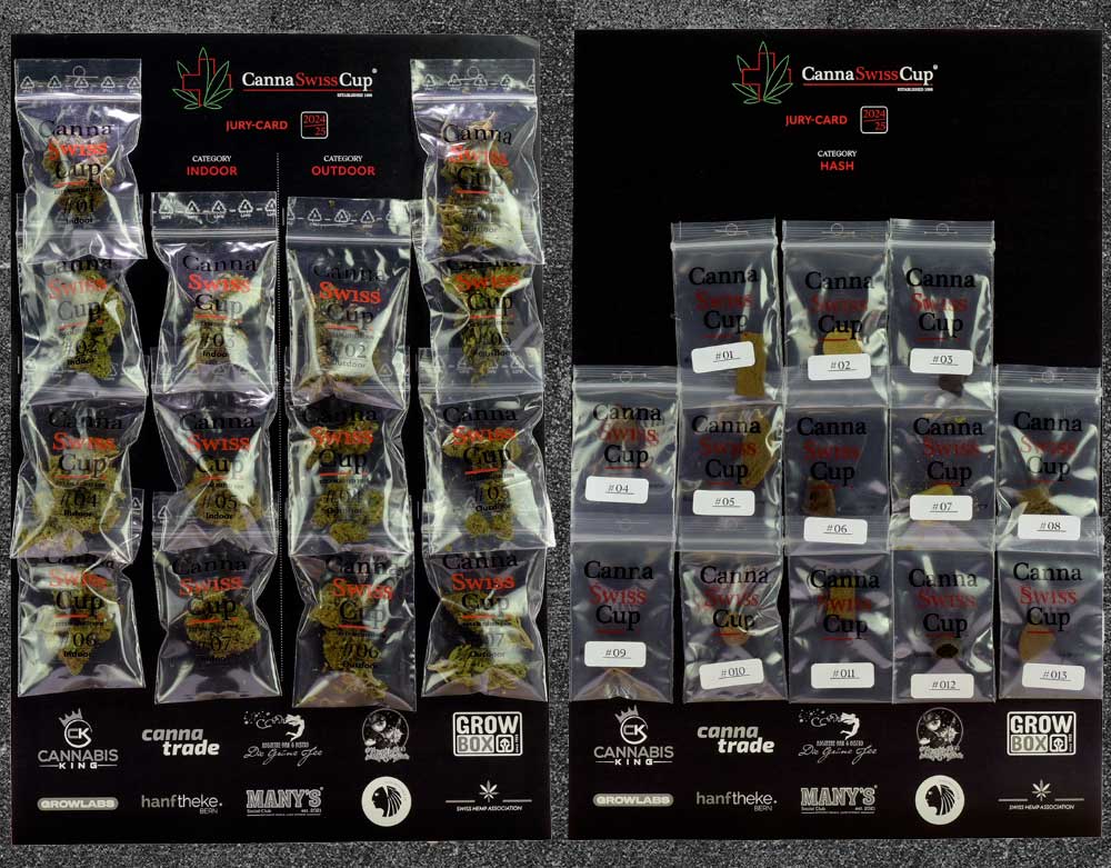 Les cartes de jury pour la CannaSwissCup