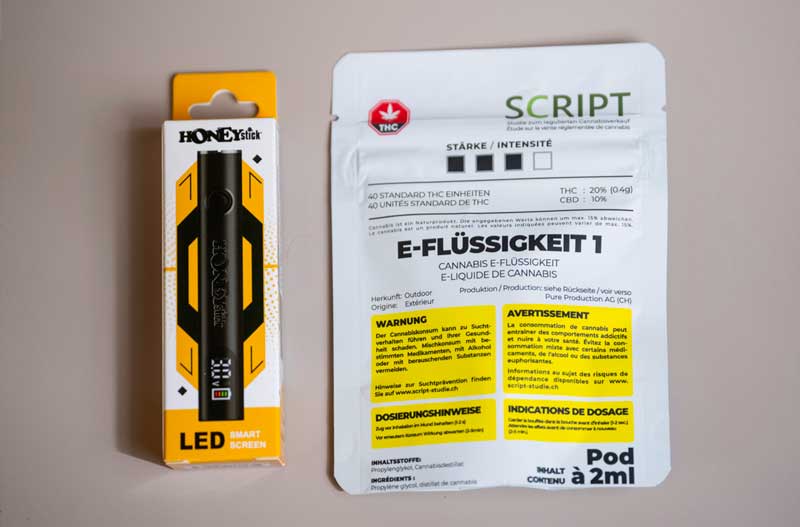Le e-liquide THC proposé dans l'étude SCRIPT